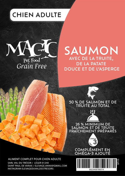 Croquettes Magic Grain free Chien Adulte Moyenne et Grande Races Saumon Truite