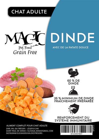 Croquettes Magic Chat Sans Céréales Dinde Patate Douce