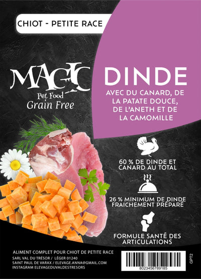 Croquettes Magic Grain Free chiot petite Race Dinde Canard