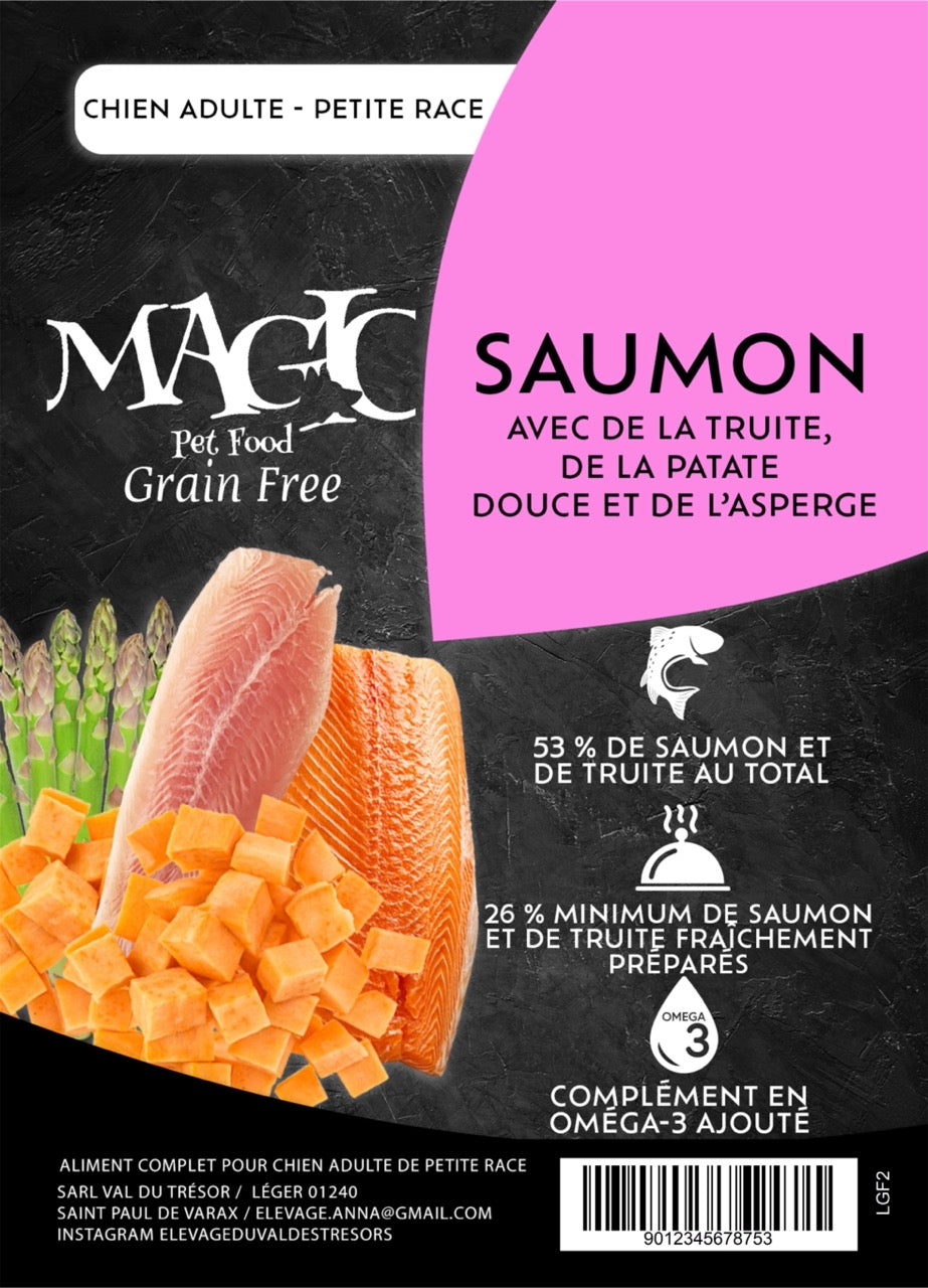 Croquettes Magic Grain free chiot et chien de petites Races Saumon Truite